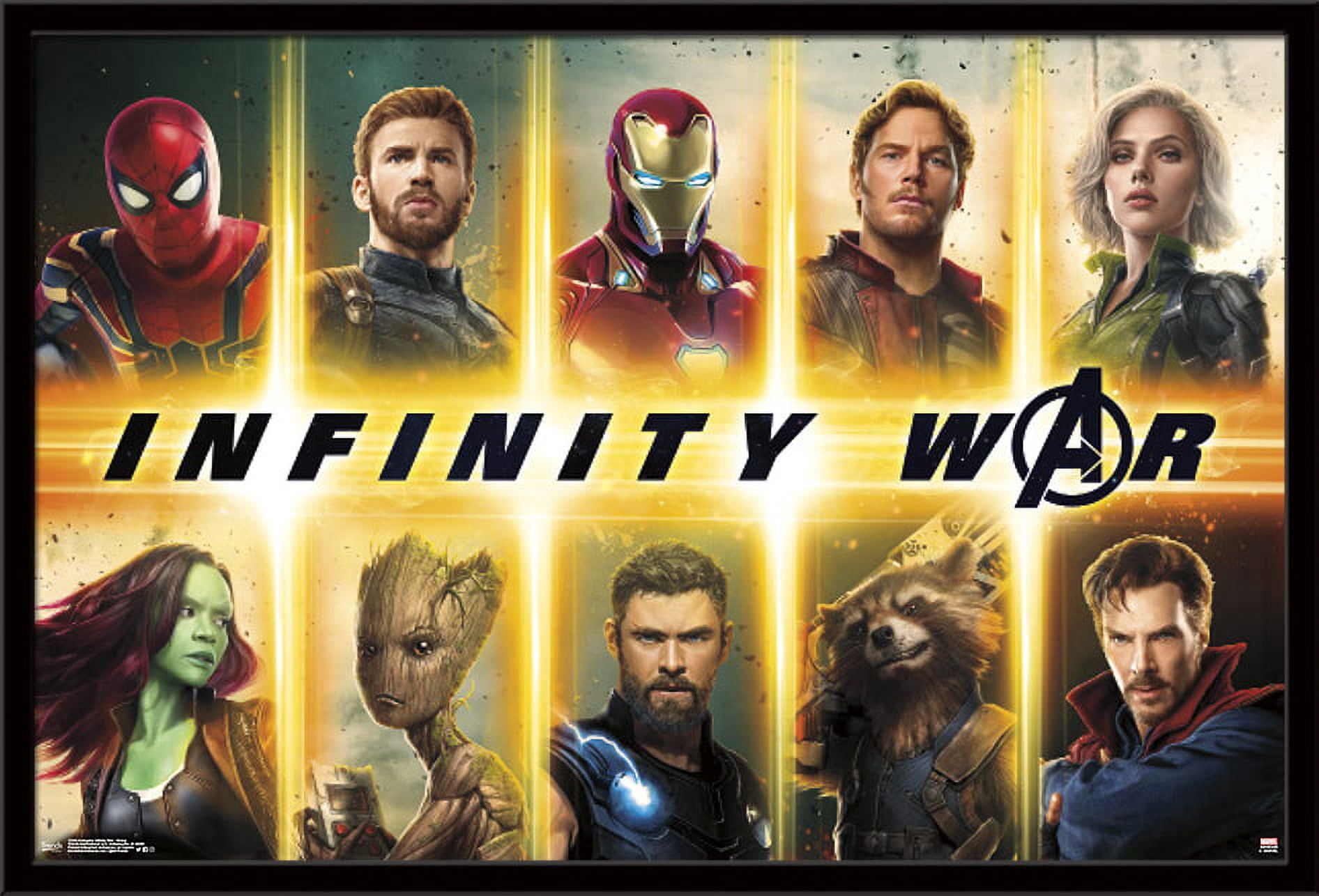 Marvel Cinematic Universe - Avengers - Infinity War - Group Wall Poster, 22.375" x 34", Framed