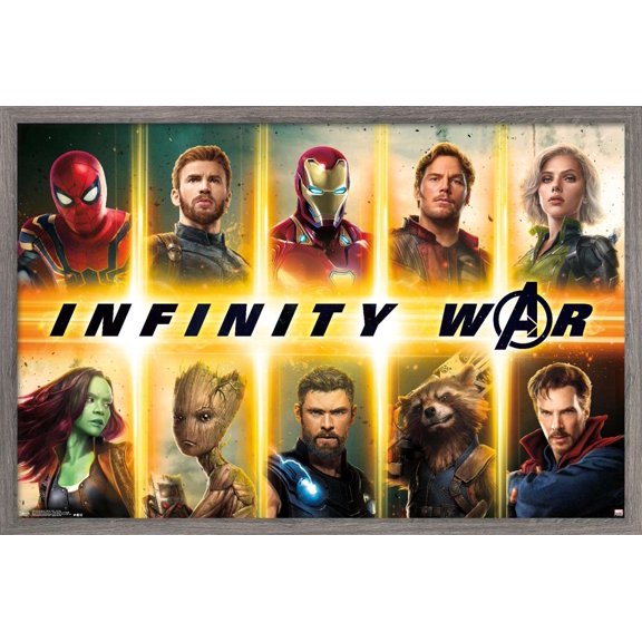 Marvel Cinematic Universe - Avengers - Infinity War - Group Wall Poster, 22.375" x 34", Framed