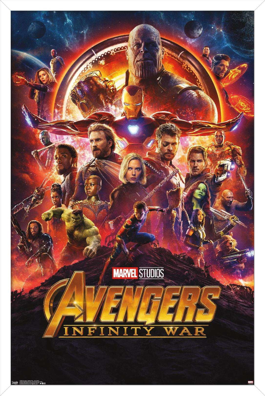 Marvel Cinematic Universe - Avengers - Infinity War - One Sheet Wall Poster, 14.725" x 22.375", Framed