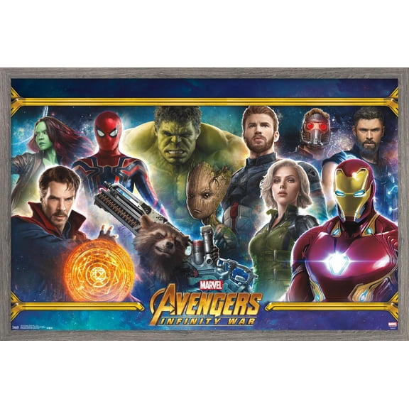 Marvel Cinematic Universe - Avengers - Infinity War - Team Wall Poster, 22.375" x 34", Framed