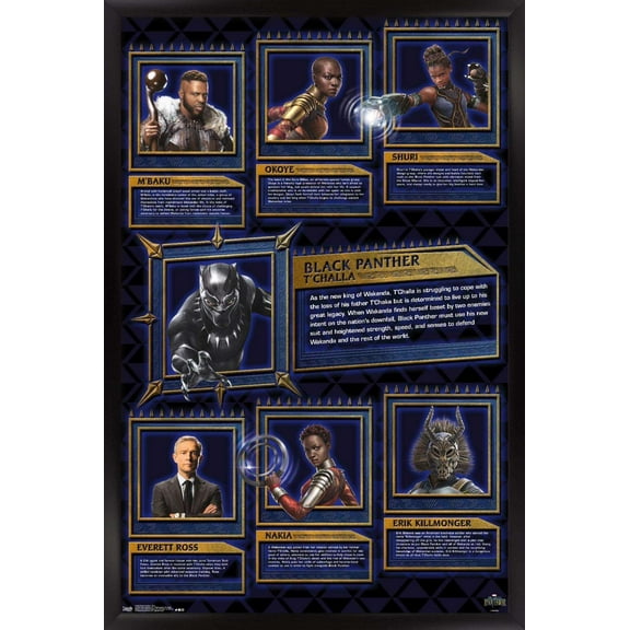 Marvel Cinematic Universe - Black Panther - Bios Wall Poster, 14.725" x 22.375", Framed