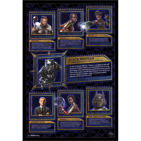 Marvel Cinematic Universe - Black Panther - Bios Wall Poster, 22.375" x 34", Framed