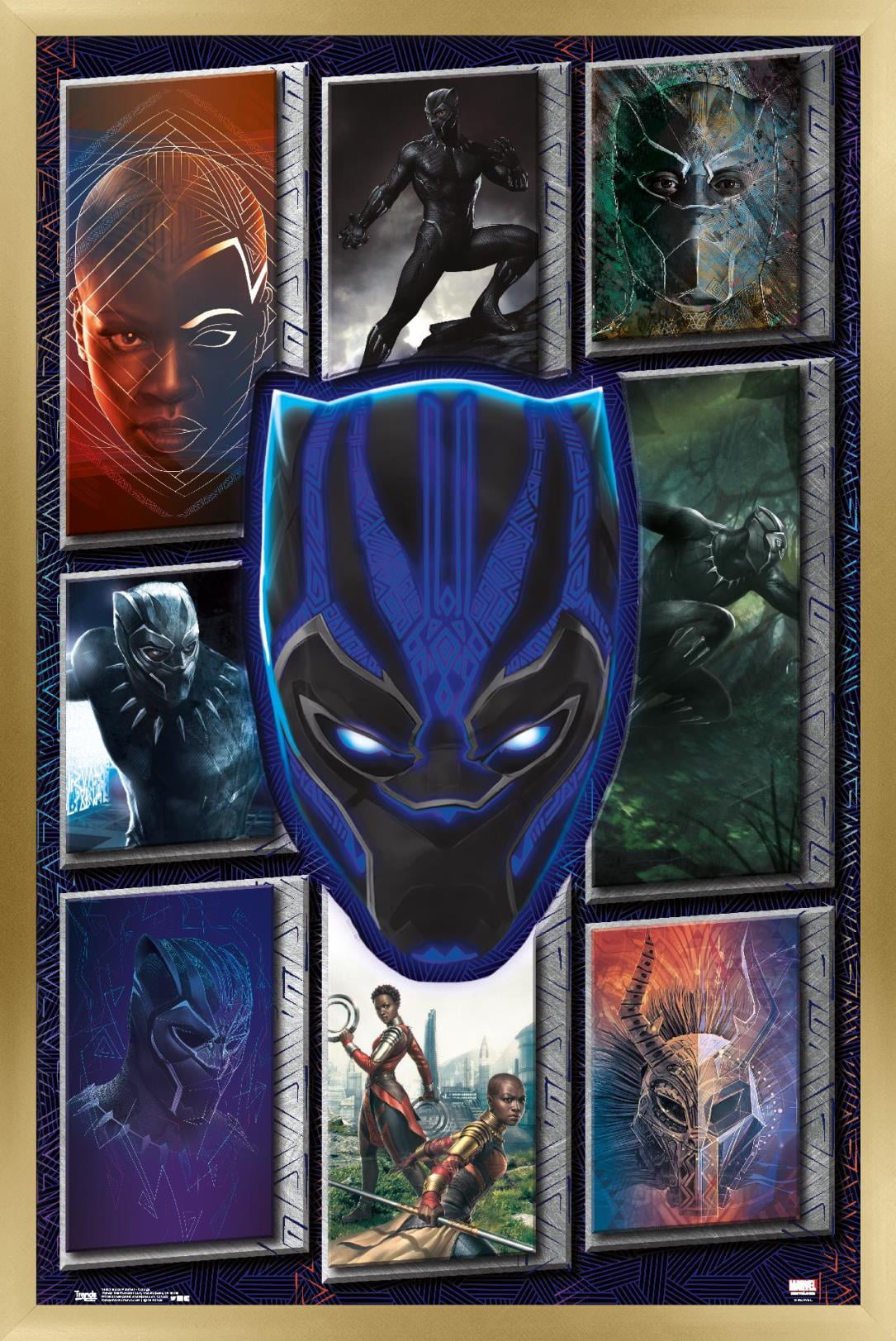 Marvel Cinematic Universe - Black Panther - Collage Wall Poster, 14.725" x 22.375", Framed