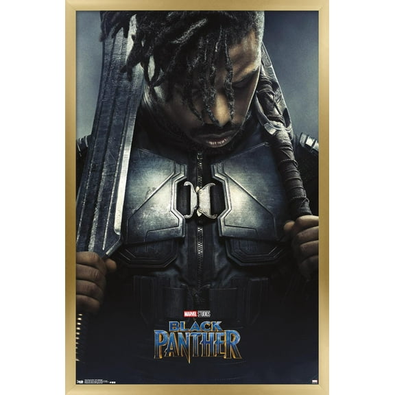 Marvel Cinematic Universe - Black Panther - Erik Killmonger One Sheet Wall Poster, 14.725" x 22.375", Framed
