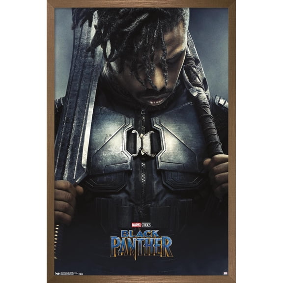 Marvel Cinematic Universe - Black Panther - Erik Killmonger One Sheet Wall Poster, 22.375" x 34", Framed