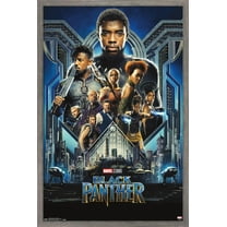 Marvel Cinematic Universe - Black Panther - Group One Sheet Wall Poster, 14.725" x 22.375", Framed