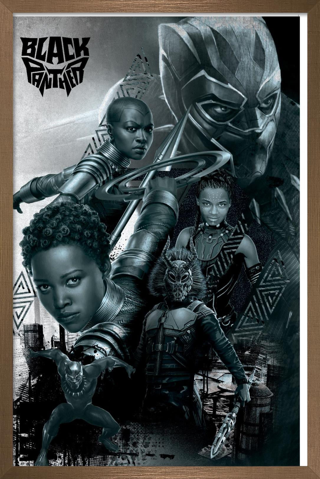 Marvel Cinematic Universe - Black Panther - Group Wall Poster, 14.725" x 22.375", Framed