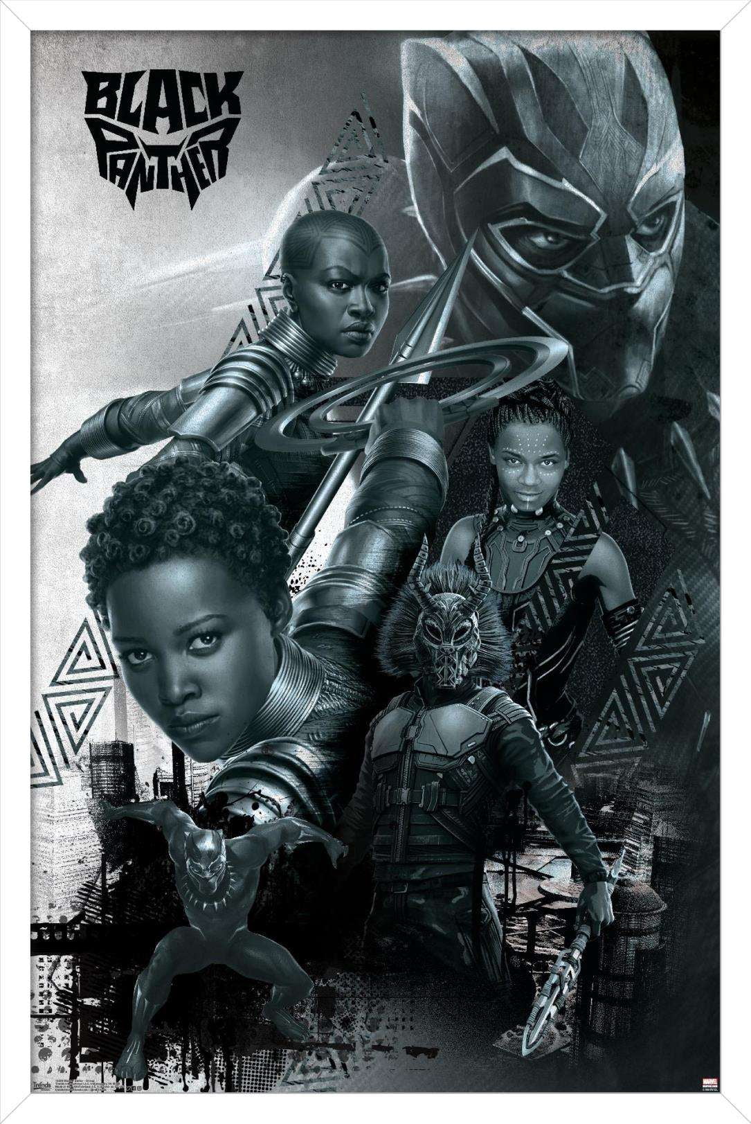 Marvel Cinematic Universe - Black Panther - Group Wall Poster, 14.725" x 22.375", Framed