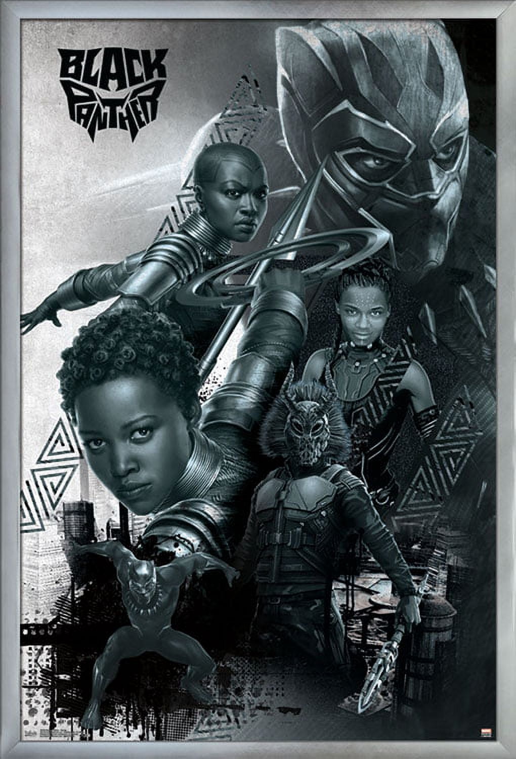 Marvel Cinematic Universe - Black Panther - Group Wall Poster, 22.375" x 34", Framed