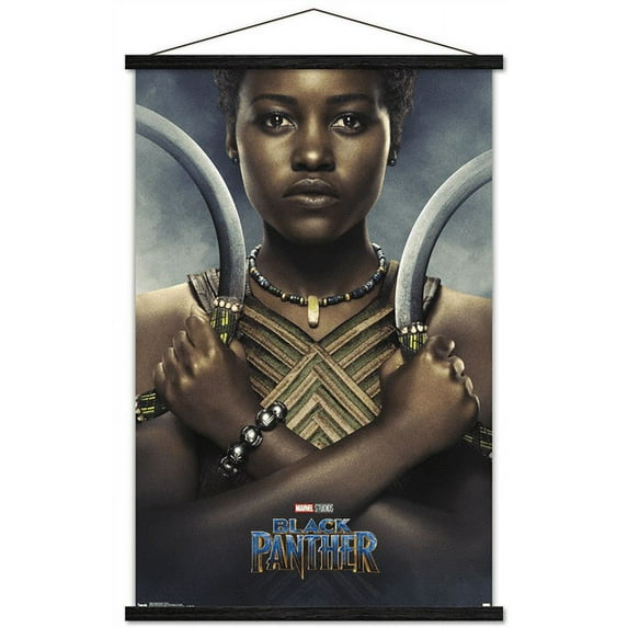Marvel Cinematic Universe - Black Panther - Nakia One Sheet Wall Poster with Wooden Magnetic Frame, 22.375" x 34"