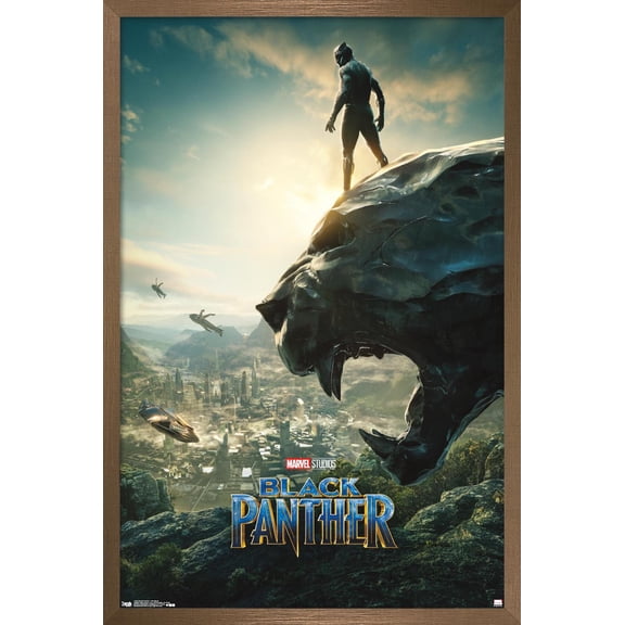 Marvel Cinematic Universe - Black Panther - Panther Monument One Sheet Wall Poster, 14.725" x 22.375", Framed