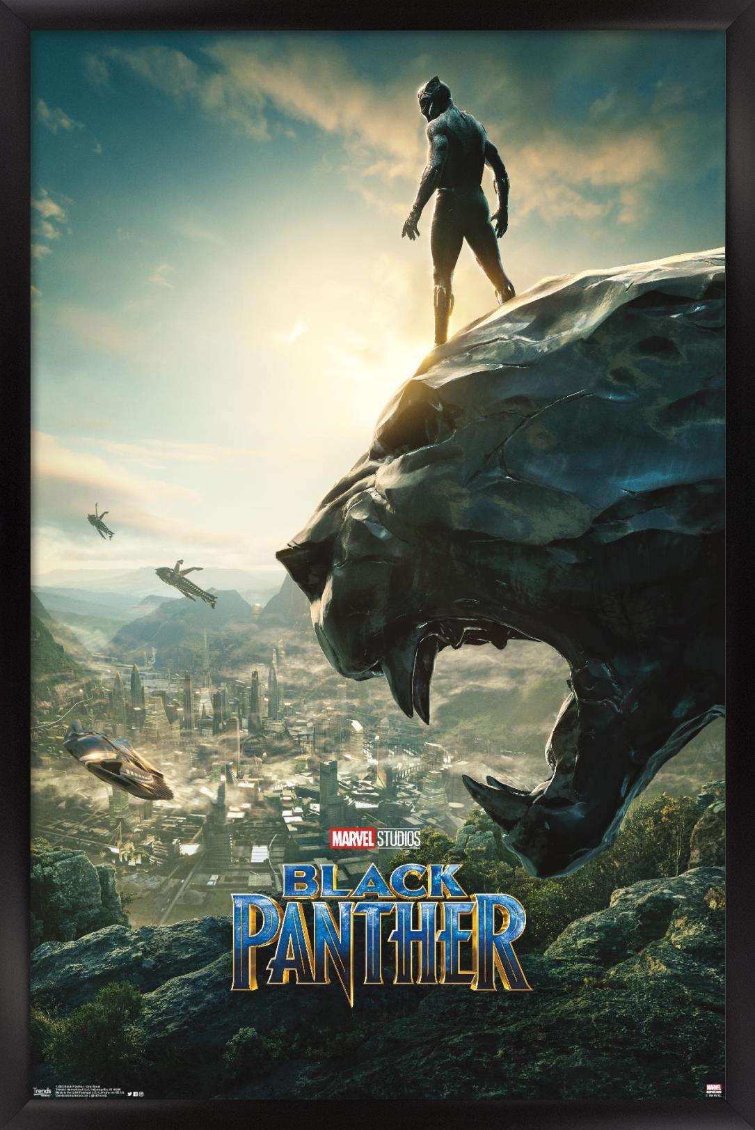Marvel Cinematic Universe - Black Panther - Panther Monument One Sheet Wall Poster, 14.725" x 22.375", Framed