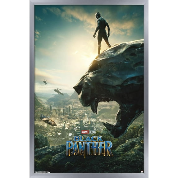 Marvel Cinematic Universe - Black Panther - Panther Monument One Sheet Wall Poster, 22.375" x 34", Framed