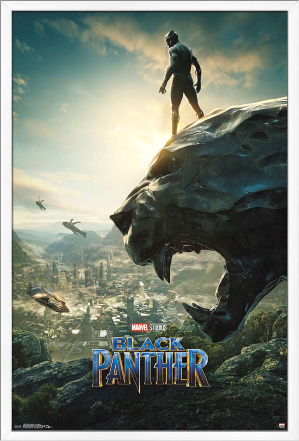 Marvel Cinematic Universe - Black Panther - Panther Monument One Sheet Wall Poster, 22.375" x 34", Framed