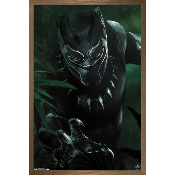 Marvel Cinematic Universe - Black Panther - T'Challa Wall Poster, 22.375" x 34", Framed