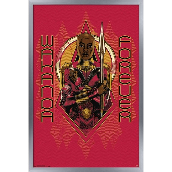 Marvel Cinematic Universe - Black Panther - Wakanda Forever Wall Poster, 14.725" x 22.375", Framed