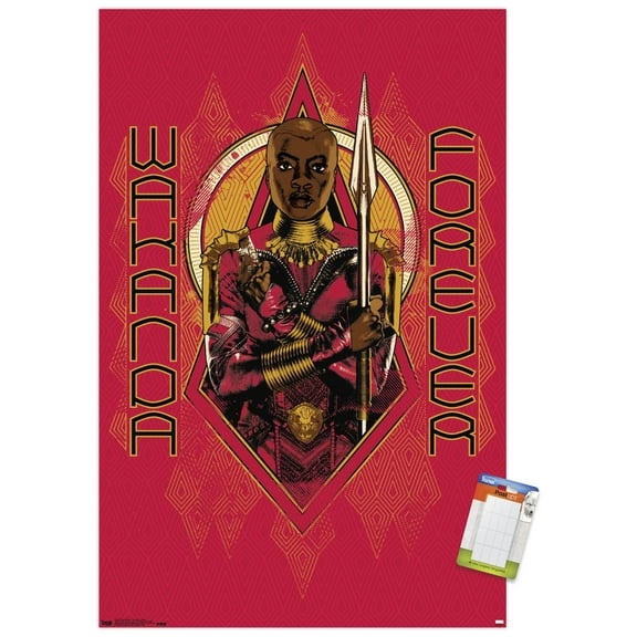 Marvel Cinematic Universe - Black Panther - Wakanda Forever Wall Poster, 14.725" x 22.375"