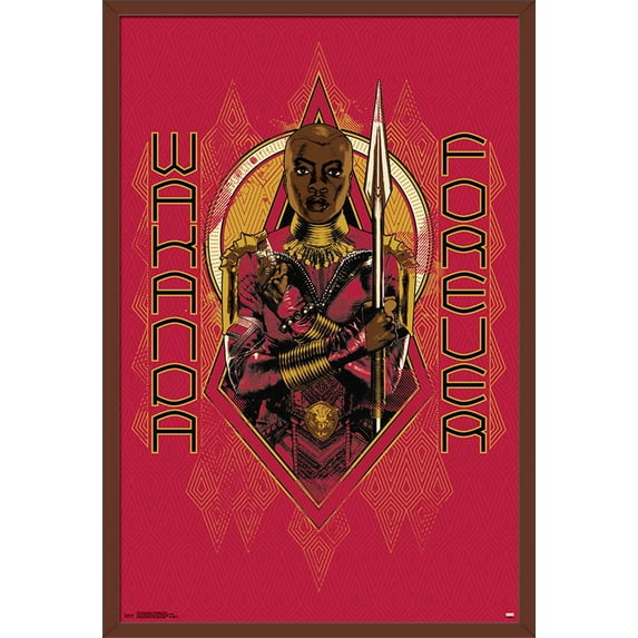 Marvel Cinematic Universe - Black Panther - Wakanda Forever Wall Poster, 22.375" x 34", Framed