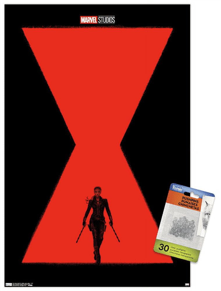 Marvel Cinematic Universe - Black Widow - Teaser Wall Poster with Push Pins, 14.725" x 22.375"