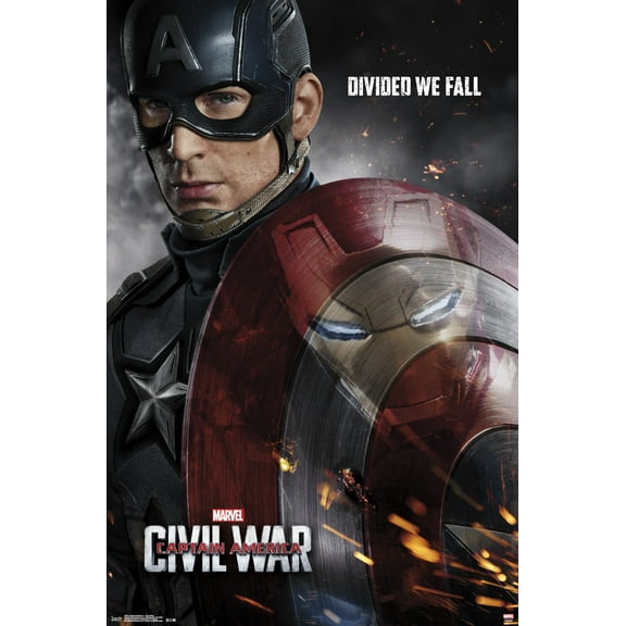 Marvel Cinematic Universe - Captain America - CiVil War - Shield Reflection One Sheet Wall Poster, 22.375" x 34"