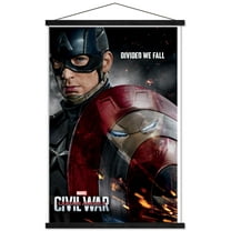 Marvel Cinematic Universe - Captain America - CiVil War - Shield Reflection One Sheet Wall Poster with Wooden Magnetic Frame, 22.375" x 34"