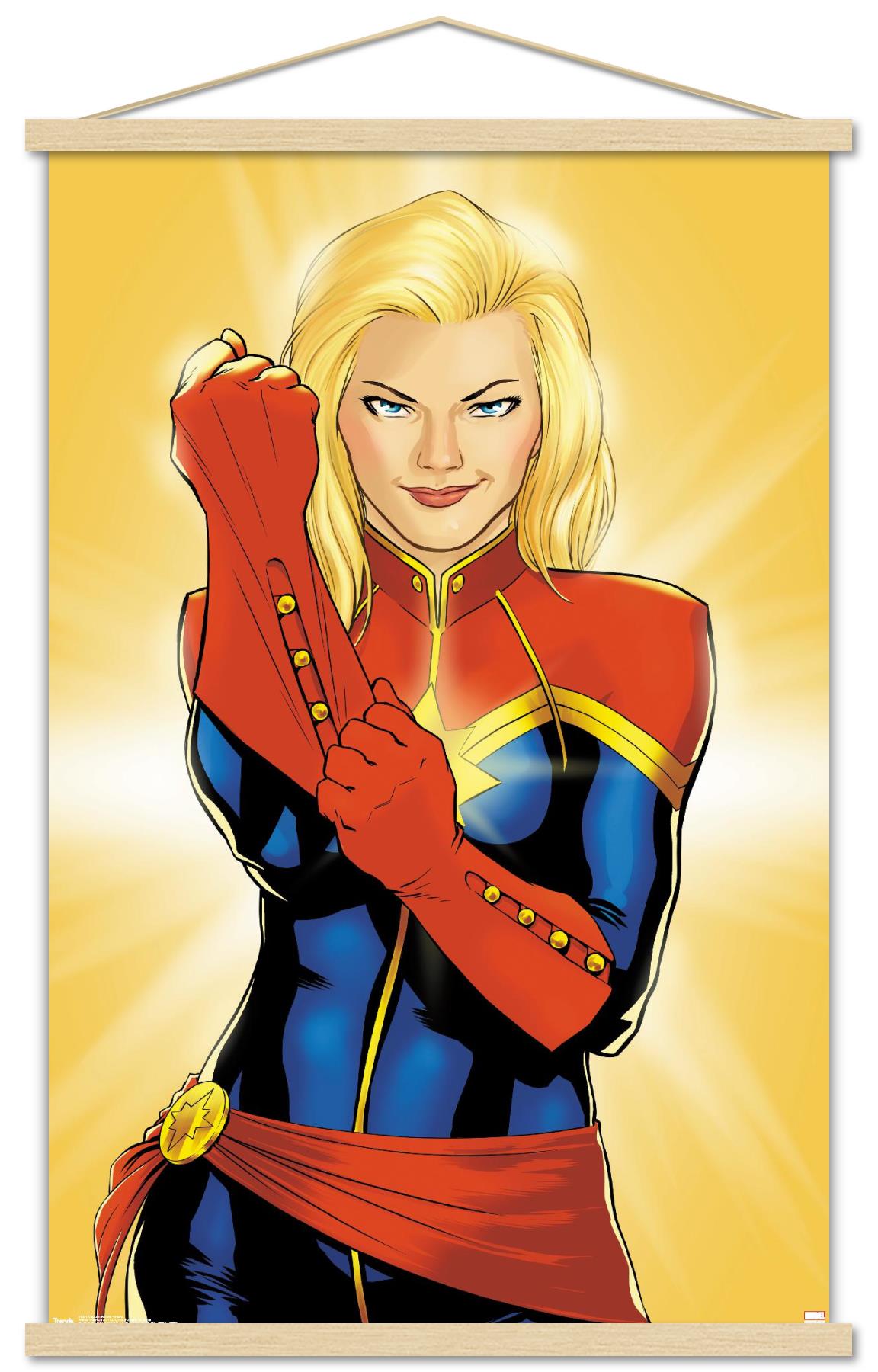 Marvel Cinematic Universe - Captain Marvel - Glove Wall Poster with Wooden Magnetic Frame, 22.375" x 34"