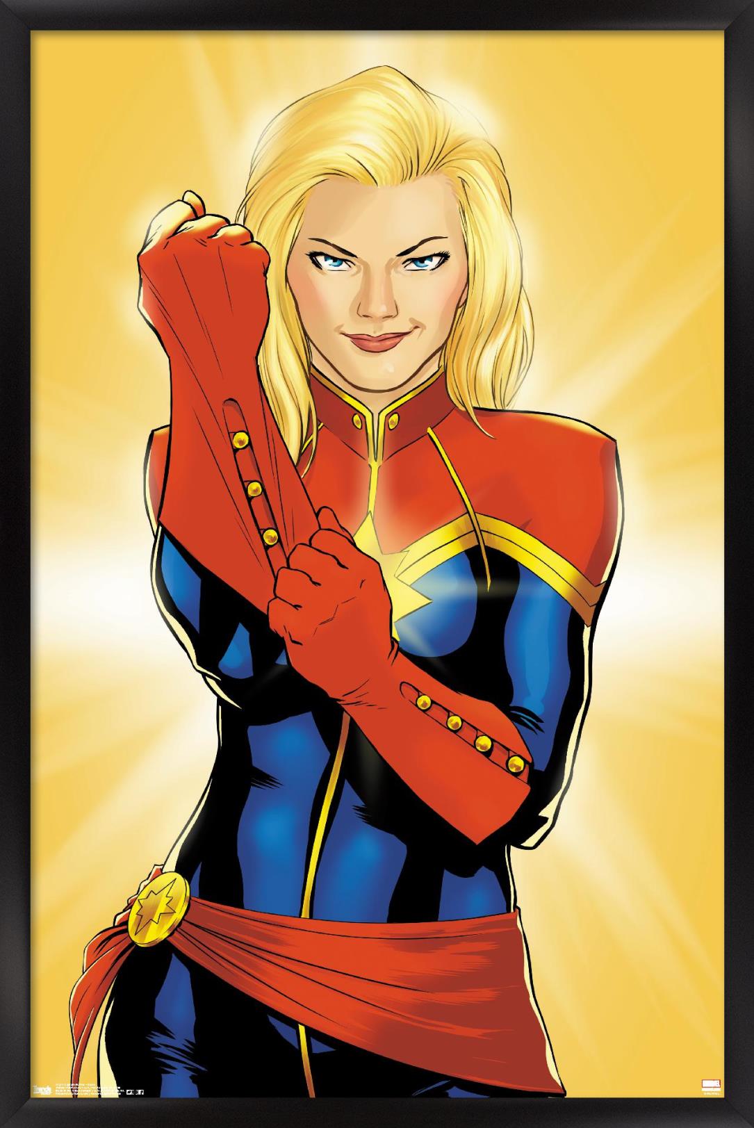 Marvel Cinematic Universe - Captain Marvel - Glove Wall Poster, 14.725" x 22.375", Framed
