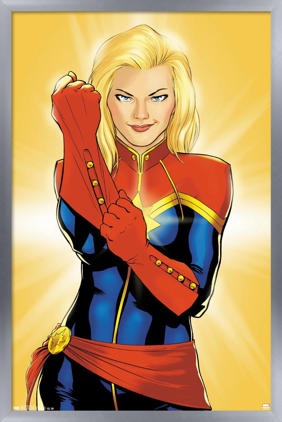 Marvel Cinematic Universe - Captain Marvel - Glove Wall Poster, 14.725" x 22.375", Framed