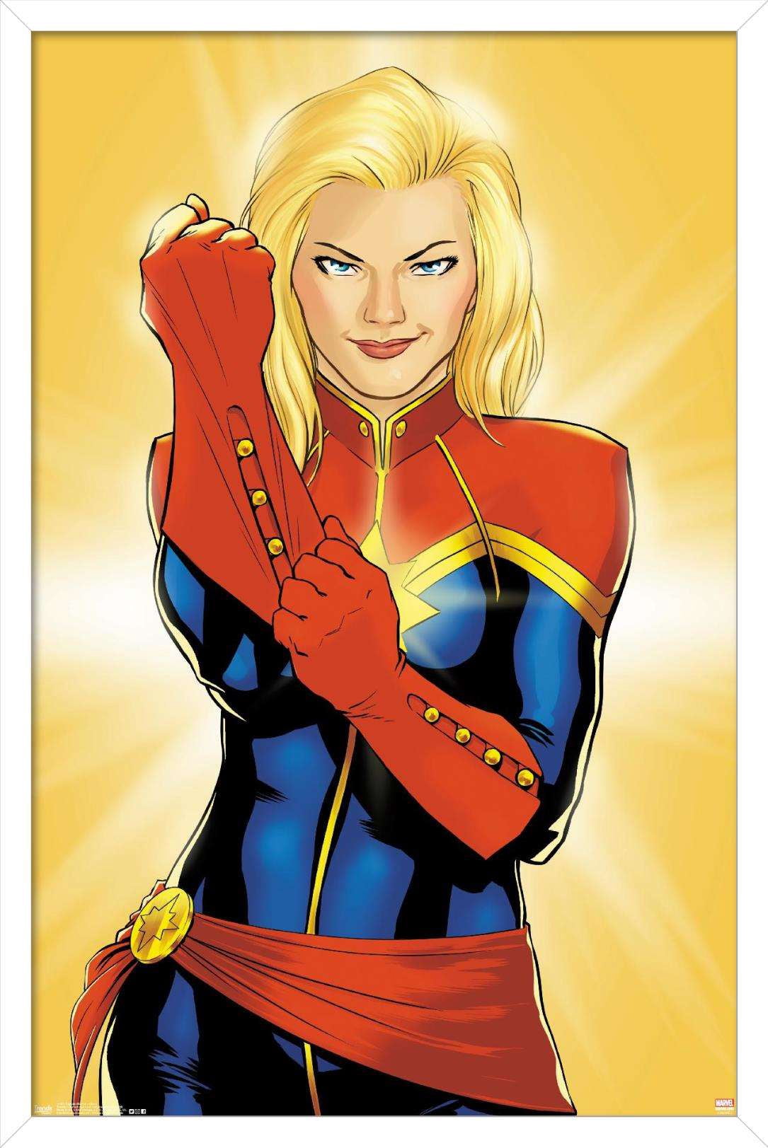 Marvel Cinematic Universe - Captain Marvel - Glove Wall Poster, 14.725" x 22.375", Framed