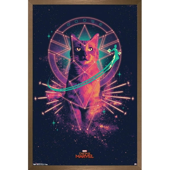 Marvel Cinematic Universe - Captain Marvel - Goose Wall Poster, 14.725" x 22.375", Framed