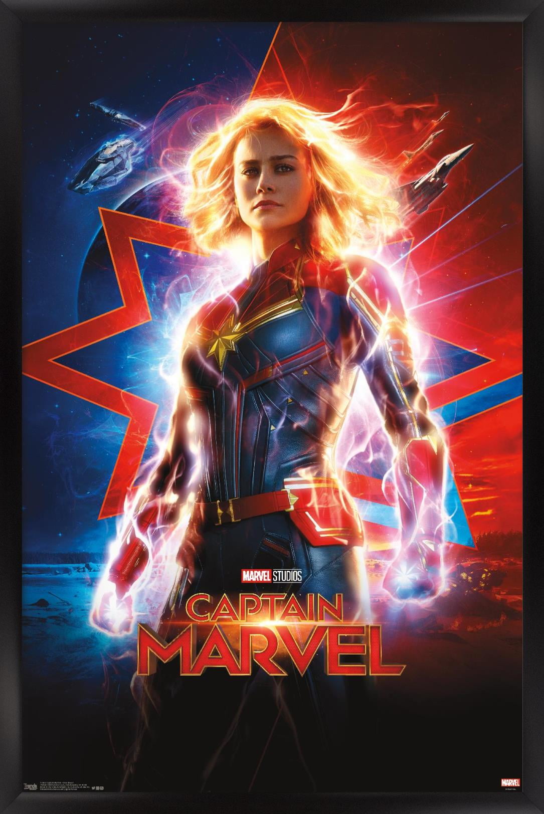 Marvel Cinematic Universe - Captain Marvel - One Sheet Wall Poster, 22.375" x 34" Framed