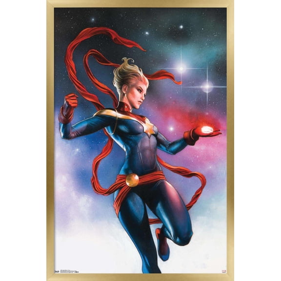 Marvel Cinematic Universe - Captain Marvel - Stars Wall Poster, 22.375" x 34", Framed