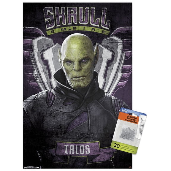 Marvel Cinematic Universe - Captain Marvel - Talos Wall Poster with Push Pins, 14.725" x 22.375"