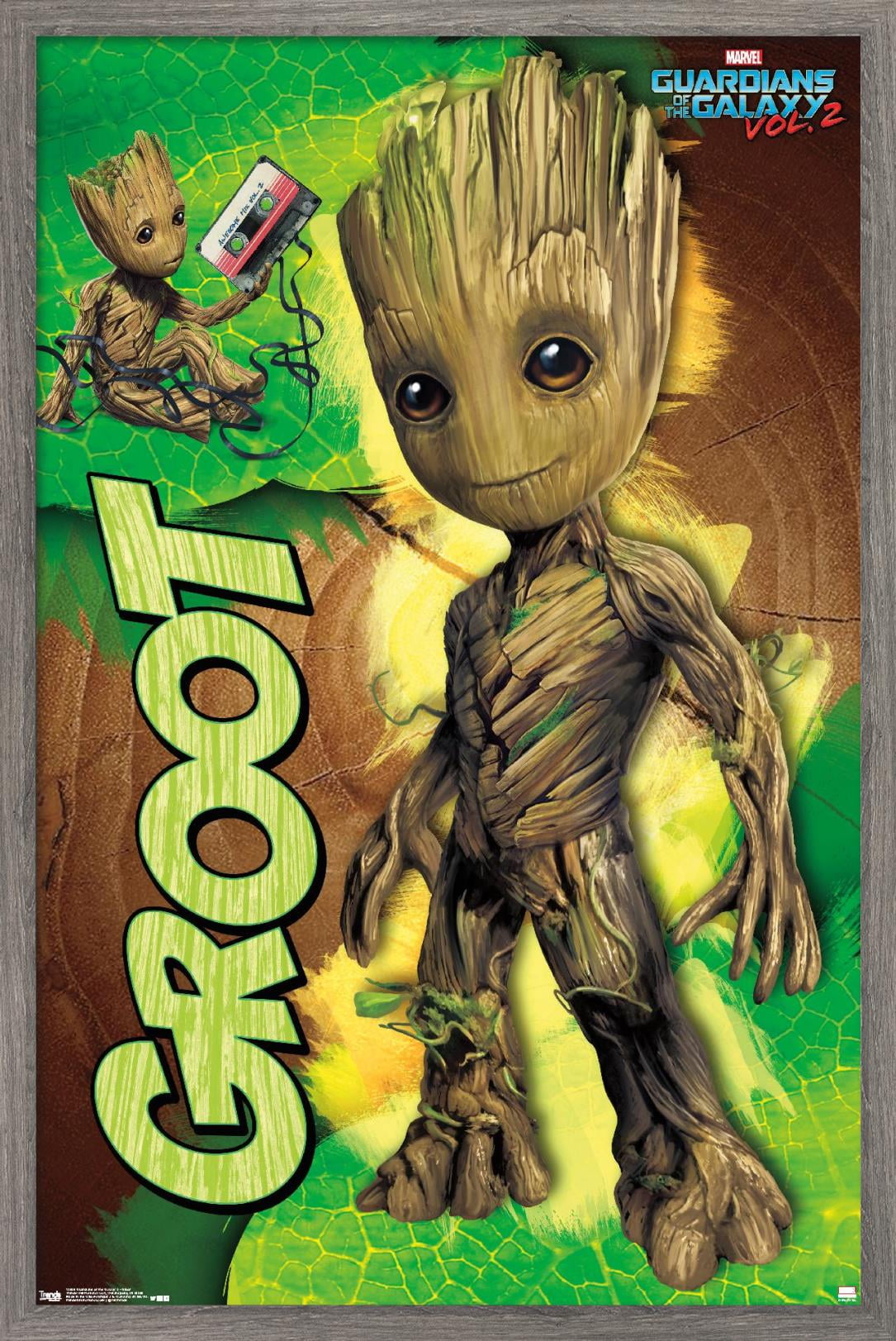 Marvel Cinematic Universe - Guardians of the Galaxy 2 - Groot Wall Poster, 14.725" x 22.375", Framed