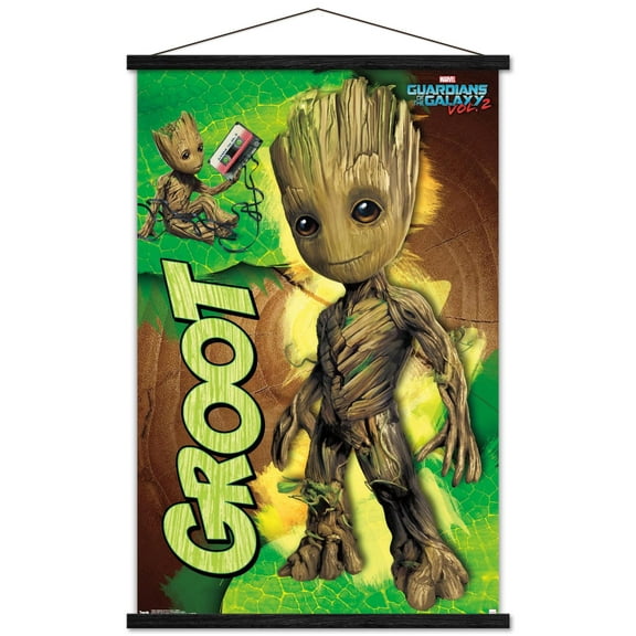 Marvel Cinematic Universe - Guardians of the Galaxy 2 - Groot Wall Poster with Wooden Magnetic Frame, 22.375" x 34"