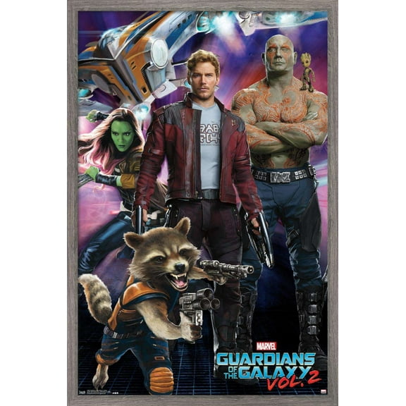 Marvel Cinematic Universe - Guardians of the Galaxy 2 - Group Wall Poster, 14.725" x 22.375", Framed