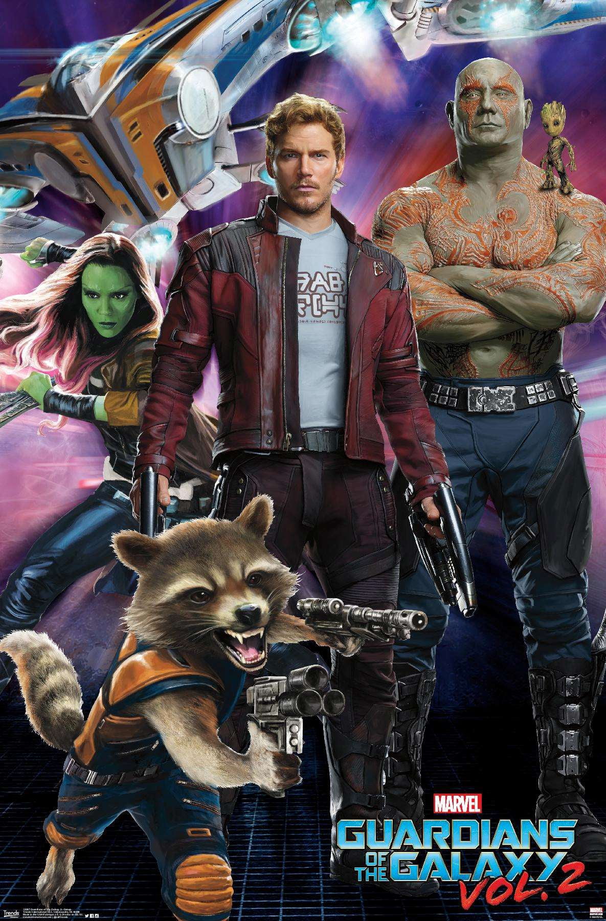 Marvel Cinematic Universe - Guardians of the Galaxy 2 - Group Wall Poster, 14.725" x 22.375"
