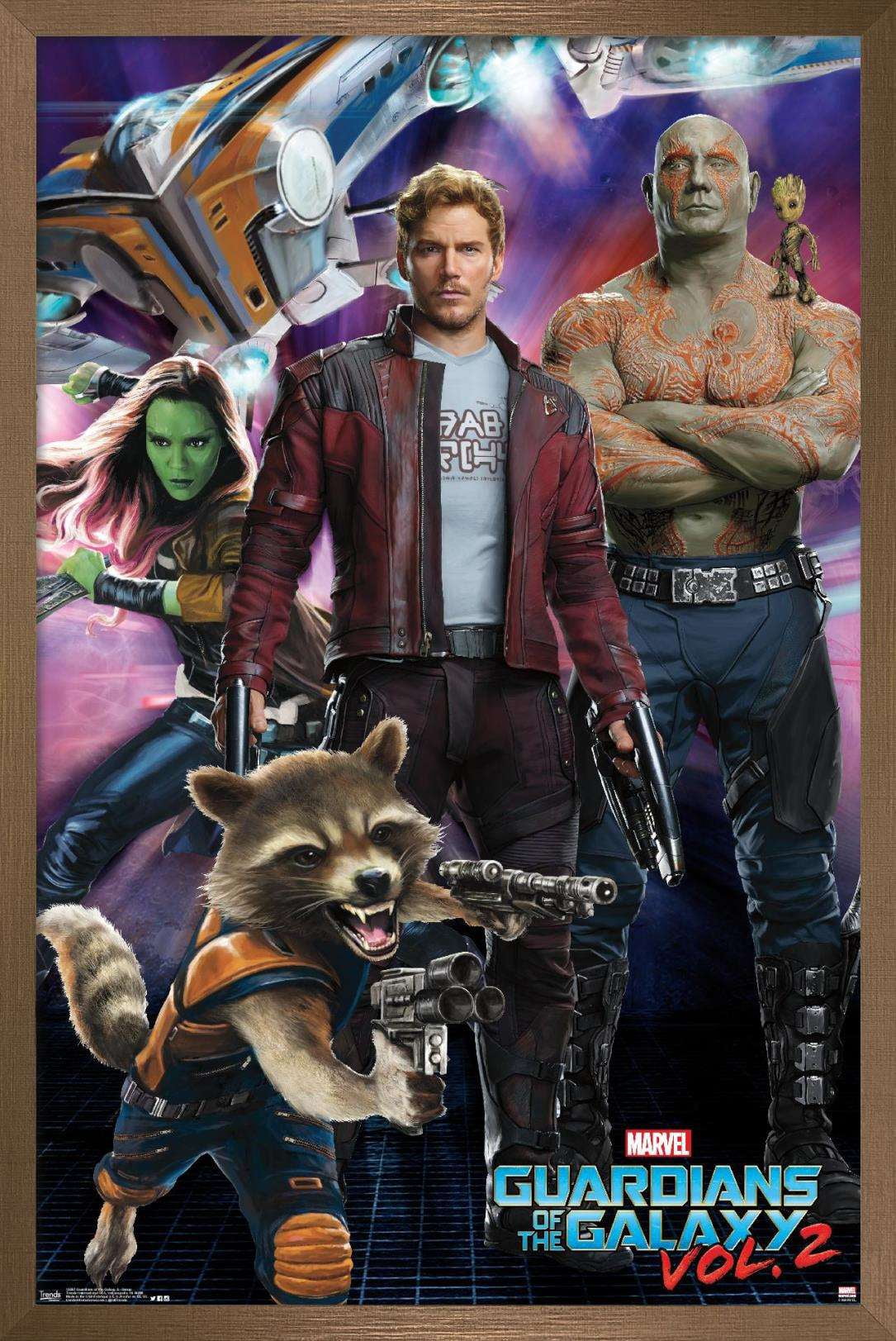 Marvel Cinematic Universe - Guardians of the Galaxy 2 - Group Wall Poster, 22.375" x 34", Framed