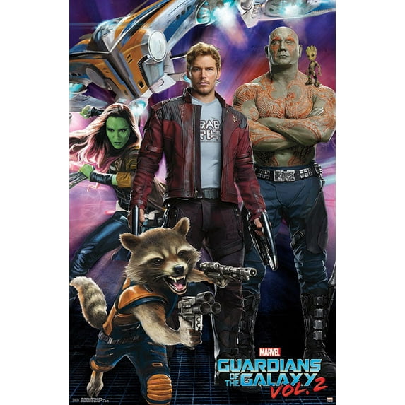 Marvel Cinematic Universe - Guardians of the Galaxy 2 - Group Wall Poster, 22.375" x 34"