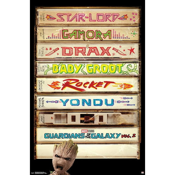 Marvel Cinematic Universe - Guardians of the Galaxy 2 - Tapes Wall Poster, 22.375" x 34"