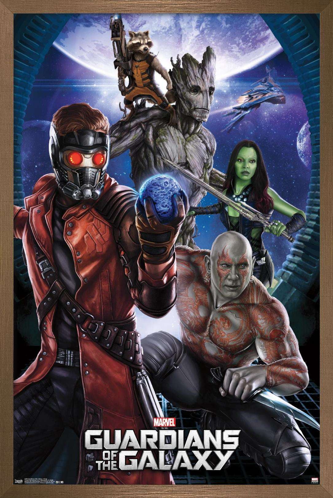 Marvel Cinematic Universe - Guardians of the Galaxy - Group Wall Poster, 22.375" x 34", Framed