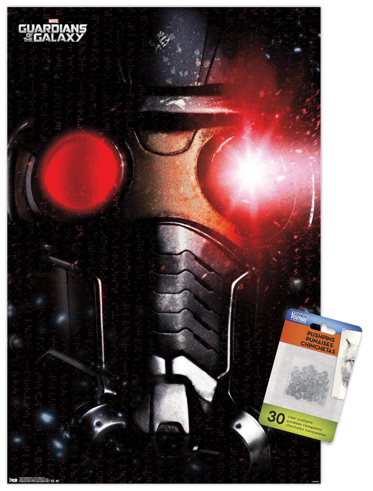 Marvel Cinematic Universe - Guardians of the Galaxy - Star Lord Wall Poster with Push Pins, 14.725" x 22.375"