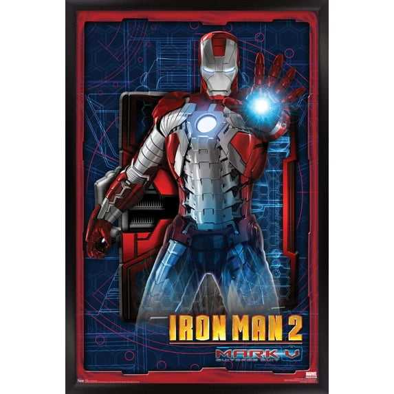 Marvel Cinematic Universe - Iron Man 2 - Briefcase Armor Wall Poster, 14.725" x 22.375", Framed