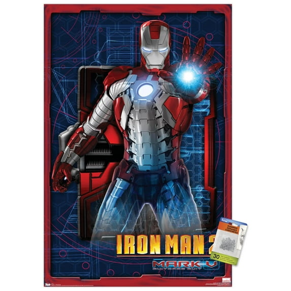 Marvel Cinematic Universe - Iron Man 2 - Briefcase Armor Wall Poster with Push Pins, 22.375" x 34"