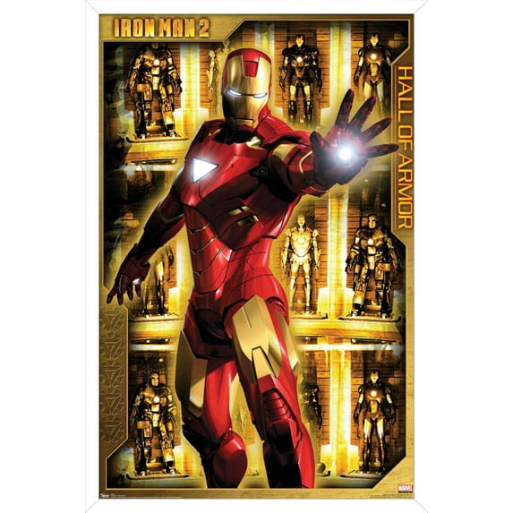 Marvel Cinematic Universe - Iron Man 2 - Hall of Armor Wall Poster, 14.725" x 22.375", Framed