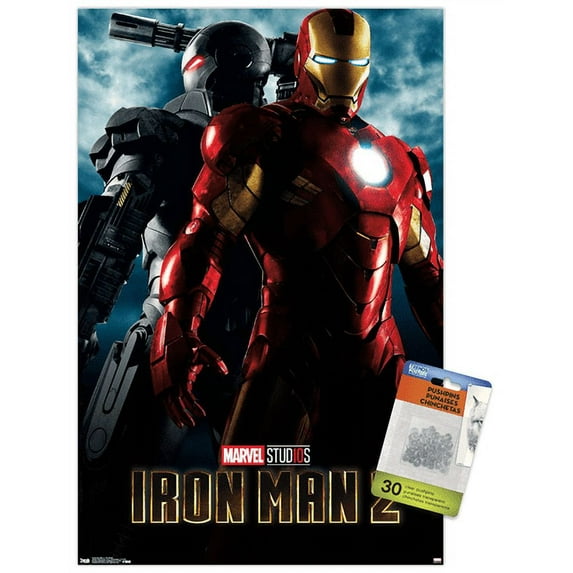 Marvel Cinematic Universe - Iron Man 2 - One Sheet Wall Poster with Push Pins, 14.725" x 22.375"