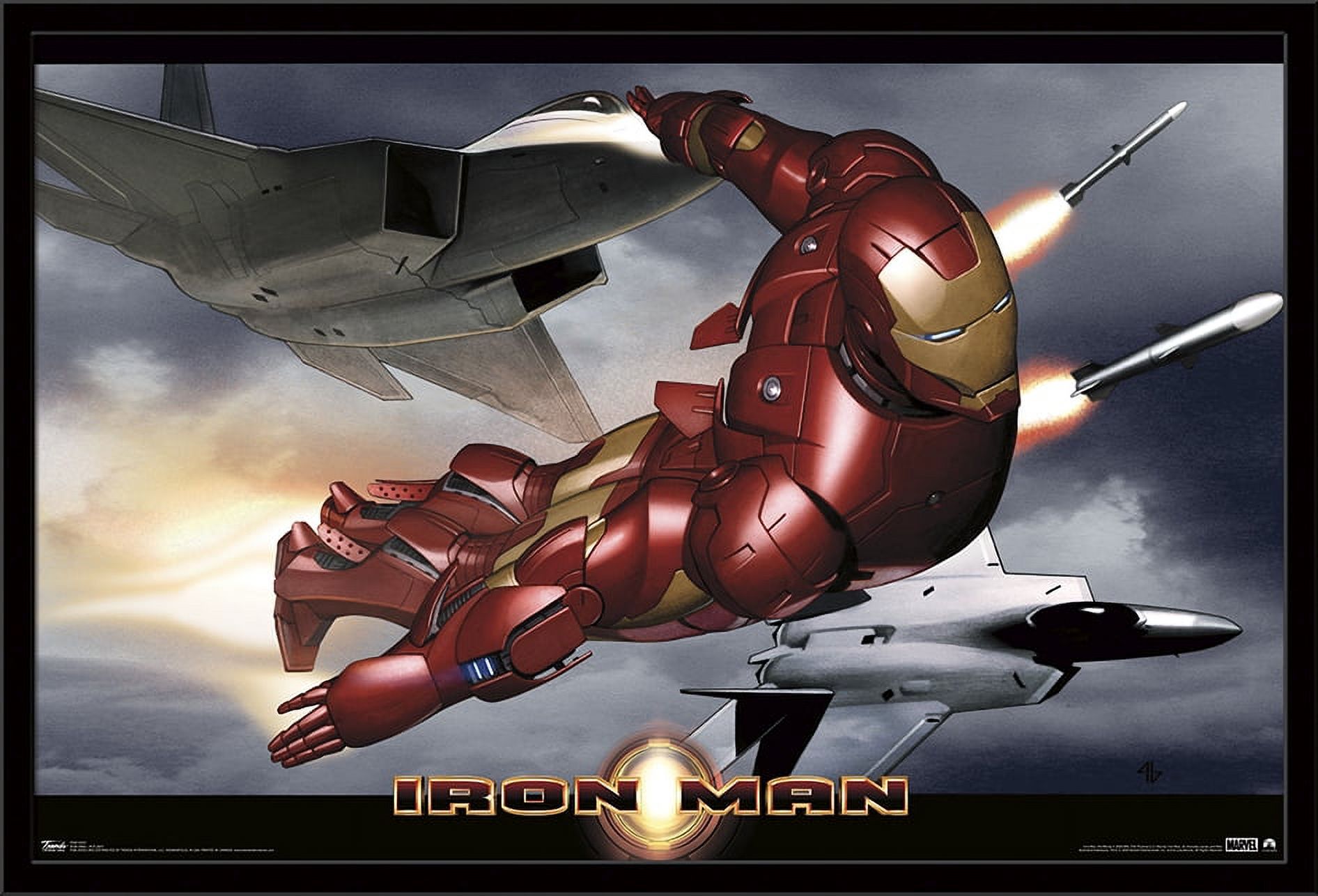 Marvel Cinematic Universe - Iron Man - In Flight with Jets Wall Poster, 22.375" x 34", Framed