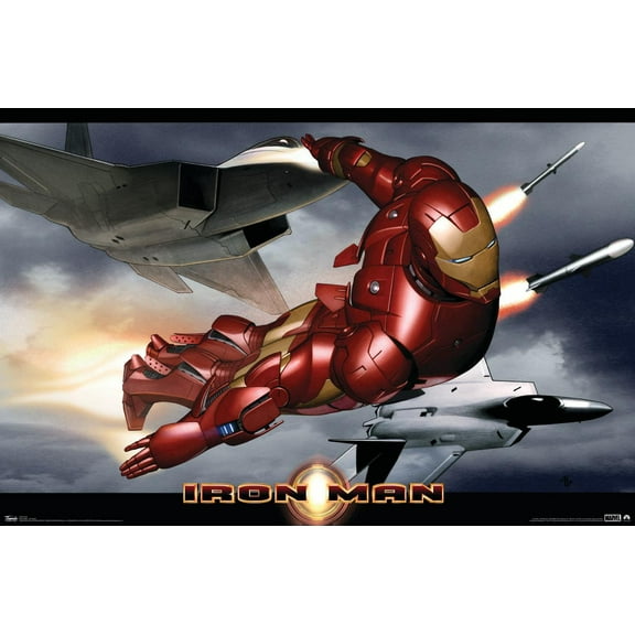 Marvel Cinematic Universe - Iron Man - In Flight with Jets Wall Poster, 22.375" x 34"