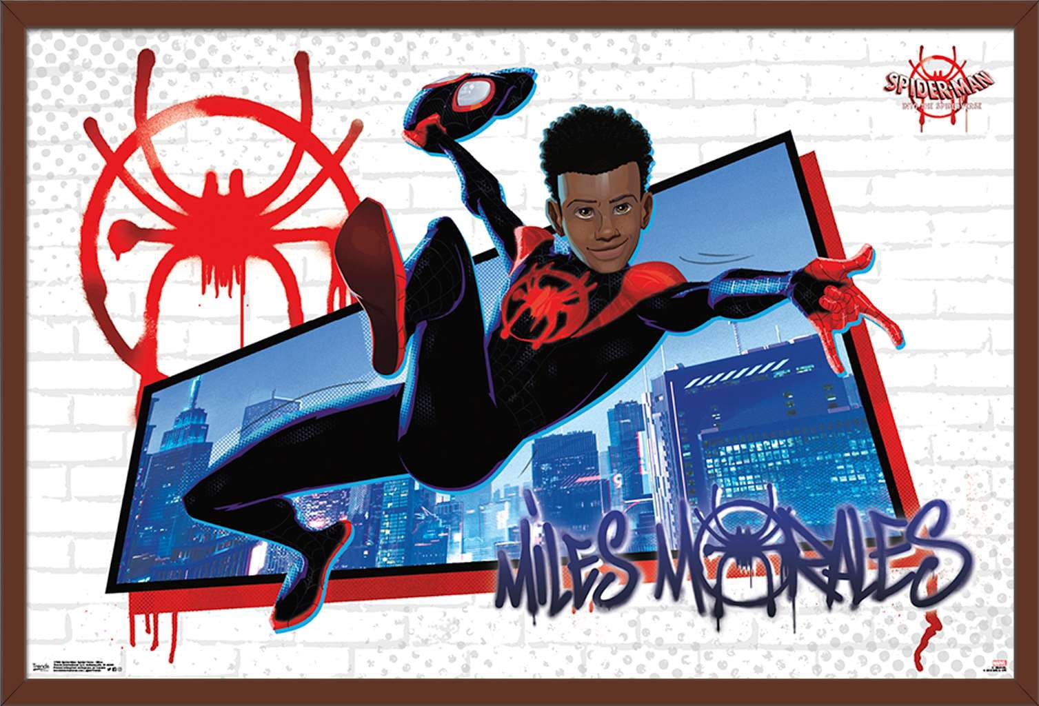 Marvel Cinematic Universe - Spider-Man - Into The Spider-Verse - Miles Wall Poster, 22.375" x 34", Framed
