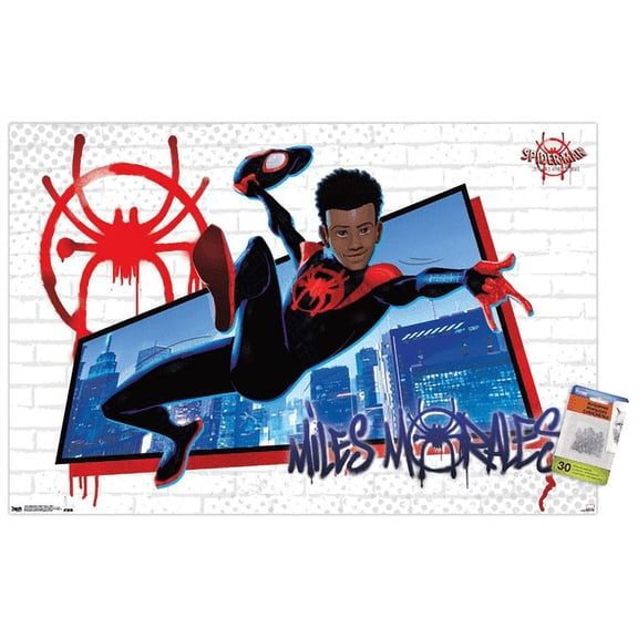 Marvel Cinematic Universe - Spider-Man - Into The Spider-Verse - Miles Wall Poster with Push Pins, 22.375" x 34"